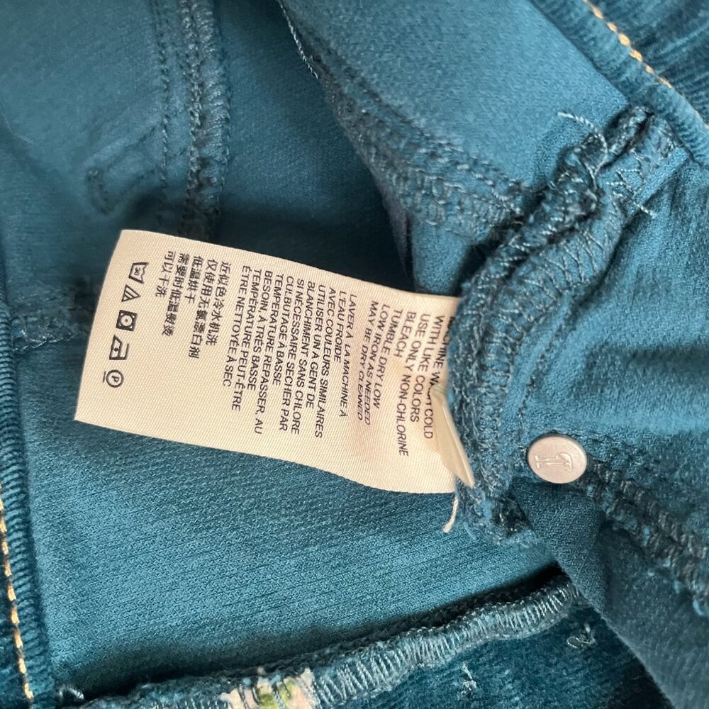 Anthropologie Pilcro High-Rise Button-Fly Skinny Corduroy Pants in Teal Size 29 - Picture 9 of 10